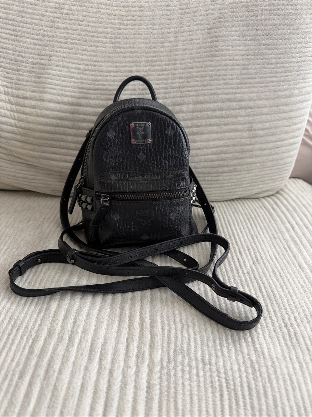 MCM Stark Bebe Boo Backpack in Visetos
Black